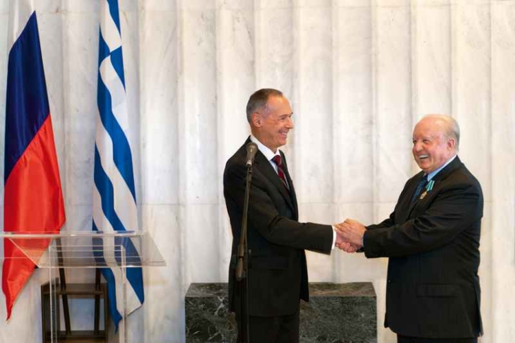 O Πρέσβης της Ρωσικής Ομοσπονδίας στην Ελληνική Δημοκρατία Αντρέι Μάσλοβ και ο Πρόεδρος της Grecotel Νίκος Δασκαλαντωνάκης