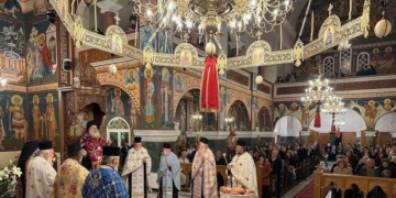 Ο Αρχιερατικός Εσπερινός της εορτής του Ευαγγελισμού της Θεοτόκου στον ομώνυμο Ιερό Ενοριακό Ναό της πόλεως Σητείας
