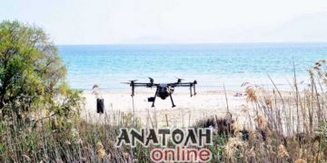 Ψεκασμός με drone για κουνούπια στην περιοχή του Αλμυρού