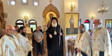 Ο Αρχιερατικός Εσπερινός της εορτής του Οσίου Ιωάννου του Ρώσου στον ομώνυμο Ιερό Ναό της Ιεράπετρας