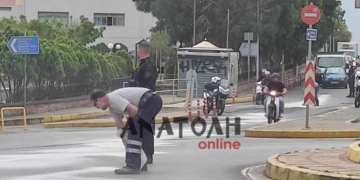 Προσοχή στον κόμβο του νοσοκομείου – λάδια στο οδόστρωμα