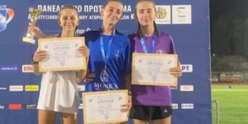 Χάλκινο η Φ.Παυλοπούλου του Β.Κορνάρου στα 2000μ. Φ.Ε. Κ16