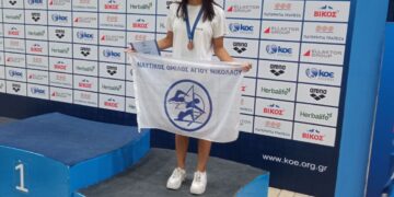Στην 3η θέση των 100μ. πεταλούδα η Ειρήνη Κερούλη του ΝΟΑΝ