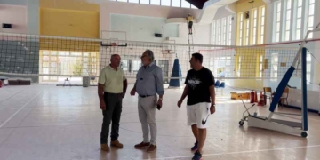 Εργασίες στο κλειστό γυμναστήριο των λυκείων Σητείας
