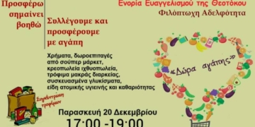 Φιλανθρωπική συλλογή για τις γιορτές στην Ενορία Ευαγγελισμού της Θεοτόκου