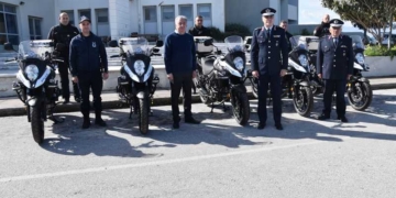 Δωρεά πέντε μοτοσυκλετών στην Ελληνική Αστυνομία από την Περιφέρεια Κρήτης