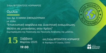 Ομιλία για την “Επισιτιστική ασφάλεια και διαιτητική ενσωμάτωση: Μελέτη σε μετανάστες στην Κρήτη”