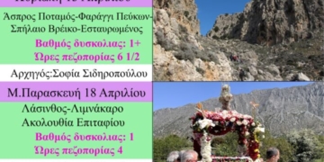 Το πρόγραμμα του Ορειβατικού Συλλόγου Αγίου Νικολάου για τον μήνα Απρίλιο