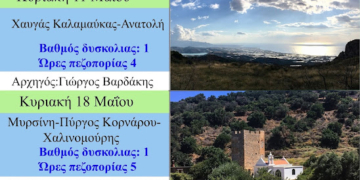 Το πρόγραμμα του Ορειβατικού Συλλόγου Αγίου Νικολάου για τον μήνα Μάϊο