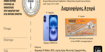 Οι τυχεροί λαχνοί από την κλήρωση της 2ης Λαχειοφόρου Αγοράς της Ερανικής Επιτροπής του Ιερού Καθεδρικού Ναού Αγίας Φωτεινής Ιεράπετρας
