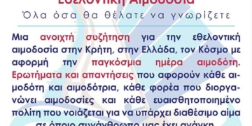 Ενημερωτική εκδήλωση για την αιμοδοσία στην Μαρίνα Αγίου Νικολάου στο πλαίσιο του «πανελλήνιου πρωταθλήματος optimist U13»