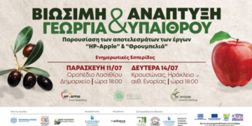 Εσπερίδα με θέμα “Βιώσιμη Γεωργία και Ανάπτυξη Υπαίθρου” στο Δήμο Οροπεδίου Λασιθίου