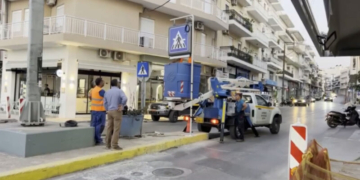 Τοποθέτηση φωτιζόμενης διάβασης πεζών σε  κεντρικό κόμβο της πόλης