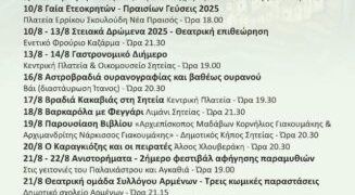 Οι πολιτιστικές εκδηλώσεις του Δήμου Σητείας για τον μήνα Αύγουστο