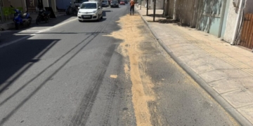 Χύθηκαν λάδια στην οδό Θερίσσου