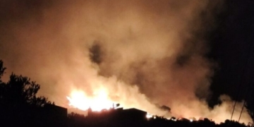 Φωτιά στην περιοχή της Ελούντας