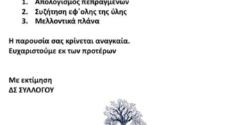 Γενική συνέλευση Πολιτιστικού Συλλόγου Έξω Λακωνίων