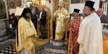 Αρχιερατική Θεία Λειτουργία και τεσσαρακονθήμερο Μνημόσυνο στη Μαρωνιά Σητείας