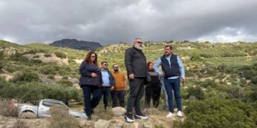 Αυτοψία Αντιπεριφερειάρχη Λασιθίου στα Σχοινοκάψαλα στην περιοχή που προτείνεται για την δημιουργία νέας λιμνοδεξαμενής