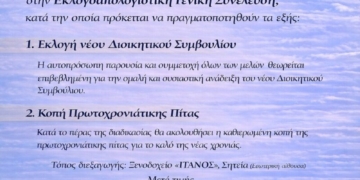 Εκλογοαπολογιστική Γενική Συνέλευση του Φυσιολατρικού Ορειβατικού Συλλόγου Σητείας