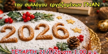 Γενική συνέλευση και κοπή πίτας του Συλλόγου Εργαζομένων ΓΝΑΝ