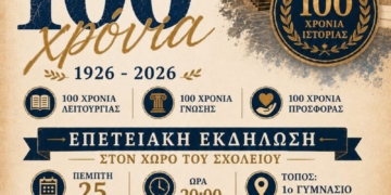 Επετειακή εκδήλωση για τα 100 Χρόνια Ιστορίας και Προσφοράς του 1ου Γυμνασίου Αγίου Νικολάου