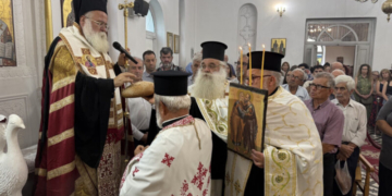 Ο Αρχιερατικός Εσπερινός της εορτής των Πρωτοκορυφαίων Αποστόλων Πέτρου και Παύλου στα Φέρμα Ιεράπετρας