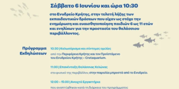 Τελετή Λήξης του Εκπαιδευτικού Προγράμματος «Υγιής Ωκεανός – Υγιής Εγώ» από την Περιφέρεια Κρήτης και το ΕΛ.ΚΕ.Θ.Ε.