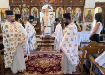 Με Αρχιερατική Θεία Λειτουργία πανηγύρισε ο Ιερός Ναός Αγίων Αναργύρων Μύρτου Ιεράπετρας