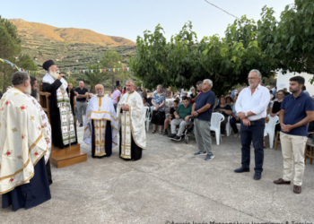 Ο Αρχιερατικός Εσπερινός της εορτής της Οσίας Ειρήνης της Χρυσοβαλάντου στην Ενορία Δάφνης Σητείας
