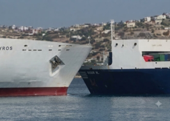 Σύγκρουση του επιβατηγού/οχηματαγωγού πλοίου ΕΛΥΡΟΣ με φορτηγό πλοίο στο λιμάνι της Σούδας
