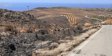 Γ. Πλακιωτάκης: Αυτοψία στις πληγείσες από την πυρκαγιά περιοχές του Αθερινόλακκου