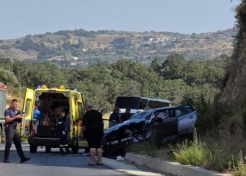 Σοβαρό τροχαίο με τραυματισμούς στον επαρχιακό δρόμο Ρεθύμνου – Αγίας Γαλήνης
