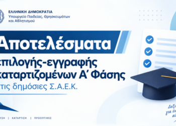 Αποτελέσματα επιλογής-εγγραφής καταρτιζομένων Α΄ Φάσης στις δημόσιες Σ.Α.Ε.Κ.