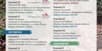 Πρόγραμμα Φ.Ο.Σ. Σητείας για την περίοδο Σεπτεμβρίου – Δεκεμβρίου 2026
