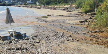 Η κακοκαιρία «έσκαψε» την παραλία Αλμυρός (βίντεο)