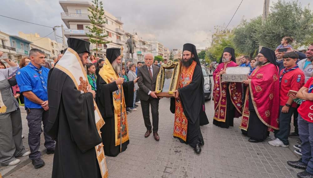 Πάνδημη υποδοχή της Ιεράς Εικόνας της Παναγίας Σουμελά και Ιερών Λειψάνων του Αγίου Δημητρίου στο Ρέθυμνο
